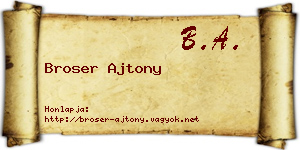 Broser Ajtony névjegykártya